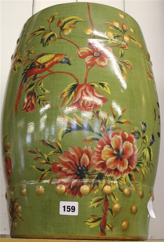 Floral pottery stool